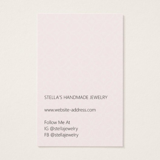 Modern Pattern Red Hoop Earring Display Card Visitekaartje (Achterkant)