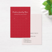 Modern Pattern Red Hoop Earring Display Card Visitekaartje (Bureau)