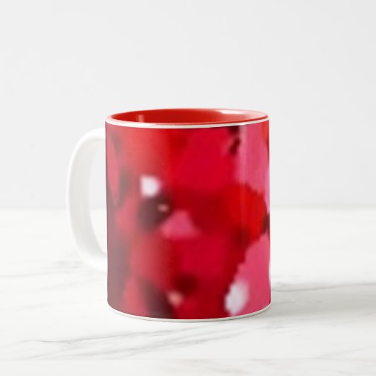Modern pattern red mug tweekleurige koffiemok (Voorkant links)