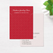 Modern Pattern Red Necklace Bracelet Display Card Visitekaartje (Bureau)