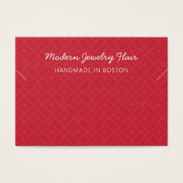 Modern Pattern Red Necklace Bracelet Display Card Visitekaartje