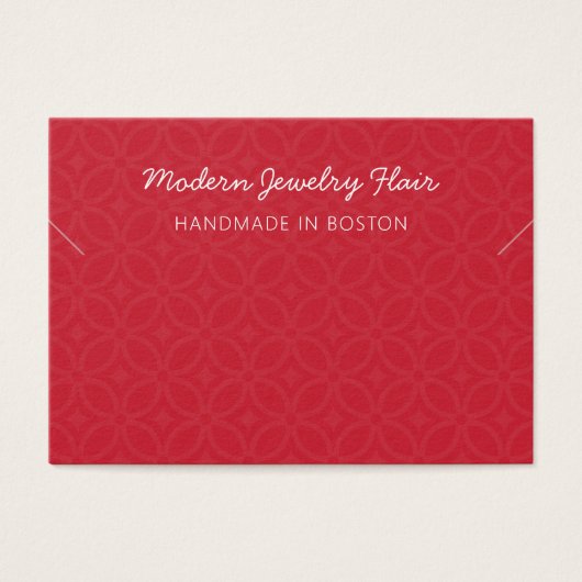 Modern Pattern Red Necklace Bracelet Display Card Visitekaartje (Voorkant)