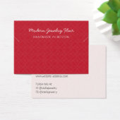 Modern Pattern Red Necklace Bracelet Display Card Visitekaartje (Bureau)