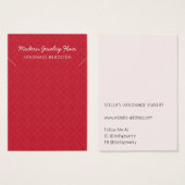 Modern Pattern Red Necklace Display Card Visitekaartje (Voorkant /achterkant)