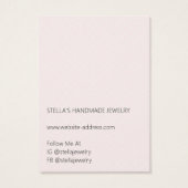 Modern Pattern Red Necklace Display Card Visitekaartje (Achterkant)