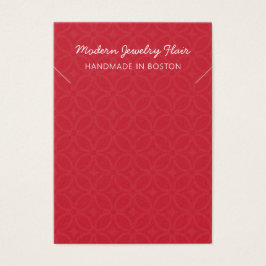 Modern Pattern Red Necklace Display Card Visitekaartje