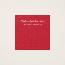 Modern Pattern Red Ring Display Card Vierkante Visitekaartjes