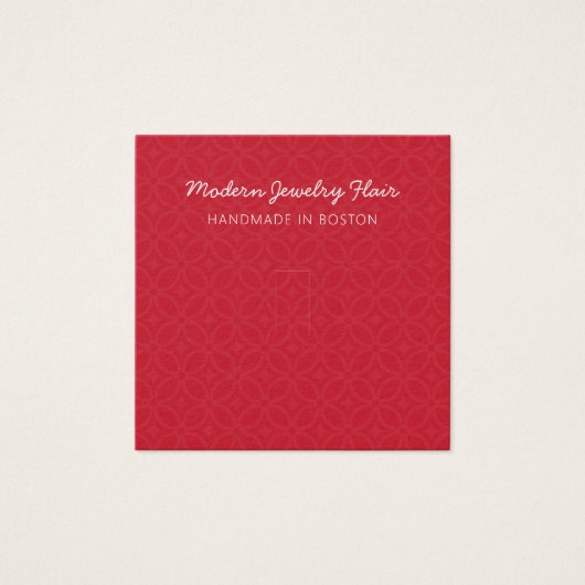 Modern Pattern Red Ring Display Card Vierkante Visitekaartjes (Voorkant)