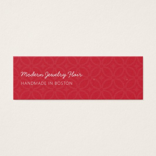 Modern Pattern Red Stud Earring Display Card Mini Visitekaartjes (Voorkant)