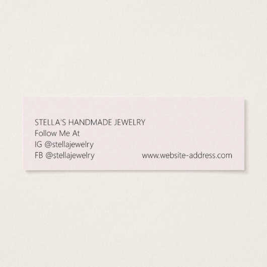 Modern Pattern Red Stud Earring Display Card Mini Visitekaartjes (Achterkant)