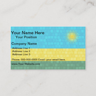 Modern Pattern Rwandan Flag Visitekaartje