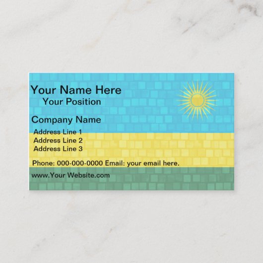 Modern Pattern Rwandan Flag Visitekaartje (Voorkant)