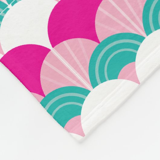 MODERN PATTERN scallop meisje roze groene jade Fleece Deken (Hoek)
