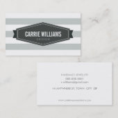 MODERN PATTERN striped grijze badge mode label (Voorkant / Achterkant)