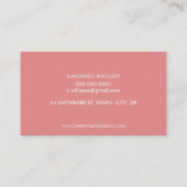 MODERN PATTERN striped koraal retro logo grey Visitekaartje (Achterkant)