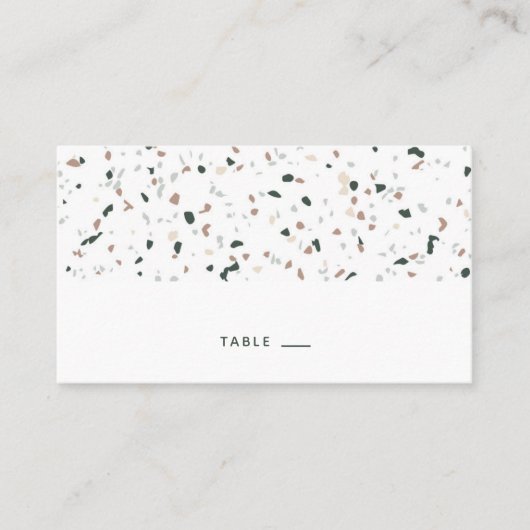 Modern Pattern Terrazzo Place Card Escort Card Plaatskaartje (Voorkant)
