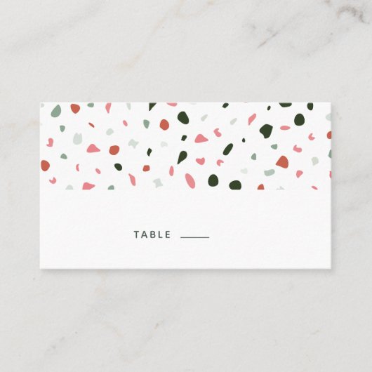 Modern Pattern Terrazzo Place Card Escort Card Plaatskaartje (Voorkant)
