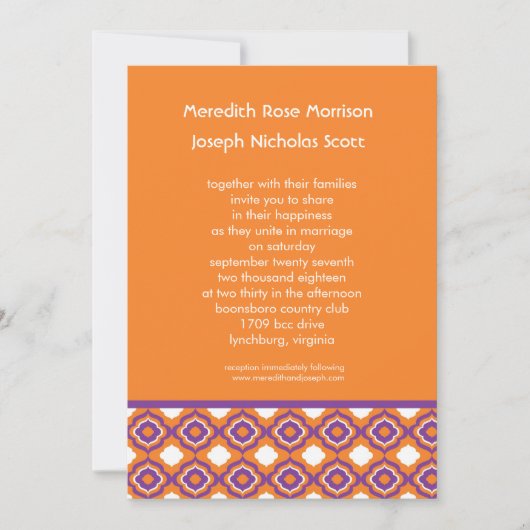 Modern Pattern Wedding Invitation Kaart (Voorkant)
