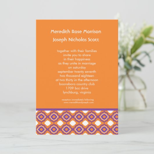 Modern Pattern Wedding Invitation Kaart (Staand voorkant)