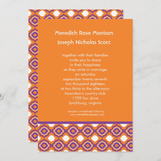 Modern Pattern Wedding Invitation Kaart (Voorkant / Achterkant)