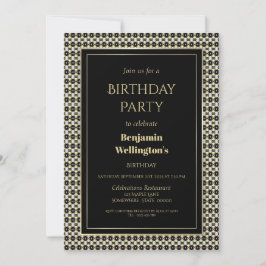 Modern patterned Border Birthday Party Kaart