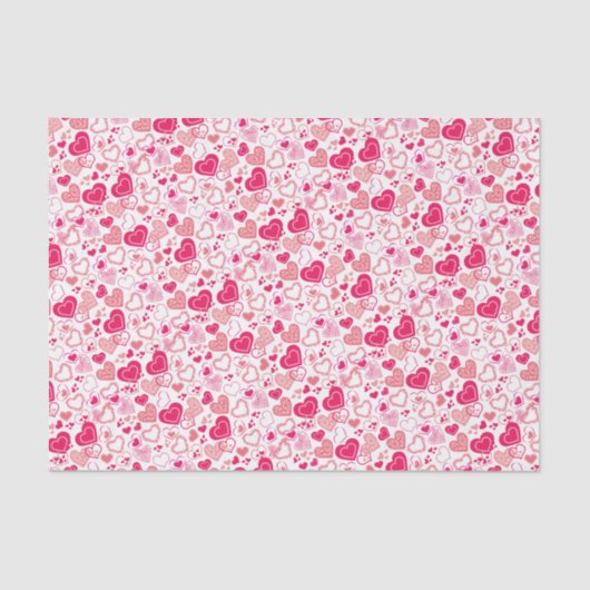 Modern Patterned Hearts Valentijnsdag Tissuepapier (Voorkant)