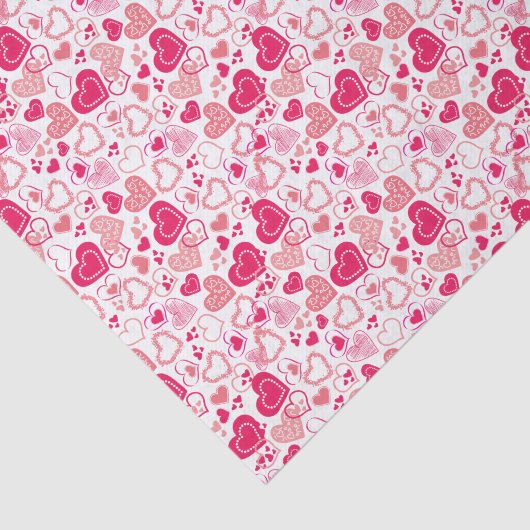 Modern Patterned Hearts Valentijnsdag Tissuepapier (Detail)