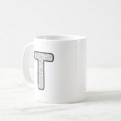 Modern Patterned Letter P Monogram Ceramic Mug Koffiemok (Voorkant links)