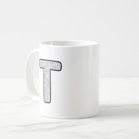 Modern Patterned Letter P Monogram Ceramic Mug Koffiemok (Voorkant links)