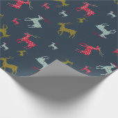 Modern Patterned Reindeer Kerstmis en Vakantie Cadeaupapier (Hoek)
