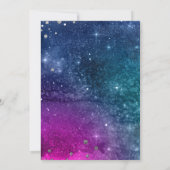 Modern Pauw Blauw Zilver Waterverf bruiloft Kaart (Achterkant)