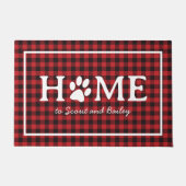 Modern Paw Print Home Huisdier Hond Kat Namen Plai Deurmat (Voorkant)