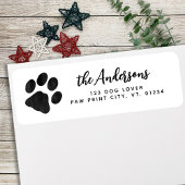 Modern Paw Print Personalized Return Address Etiket
