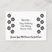 Modern Paw Print Photo Pet Sitter & Dog Walker  Visitekaartje (Achterkant)