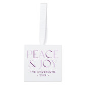 Modern Peace and Joy Paarse 3 Foto Decoratie (Voorkant)