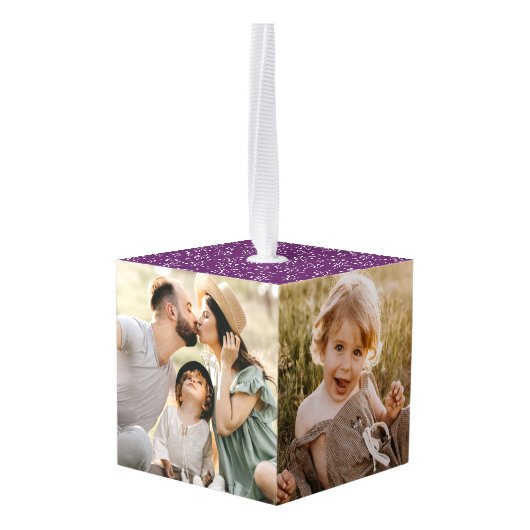 Modern Peace and Joy Paarse 3 Foto Decoratie (Achter hoekig)