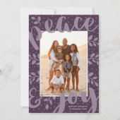 Modern Peace and Joy Stylish Kerstmis Foto Feestdagenkaart (Voorkant)