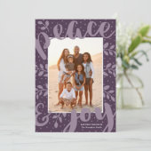 Modern Peace and Joy Stylish Kerstmis Foto Feestdagenkaart (Staand voorkant)