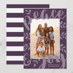 Modern Peace and Joy Stylish Kerstmis Foto Feestdagenkaart