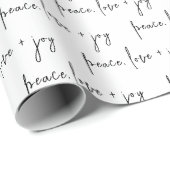 Modern Peace Love & Joy Holiday Cadeaupapier (Rol Hoek)