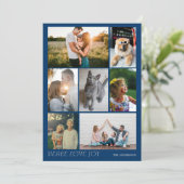 Modern Peace Love Joy Meerdere foto's Kerstmis Feestdagenkaart (Staand voorkant)