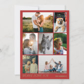 Modern Peace Love Joy Multiple Photo Holiday Feestdagenkaart (Voorkant)