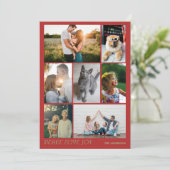 Modern Peace Love Joy Multiple Photo Holiday Feestdagenkaart (Staand voorkant)