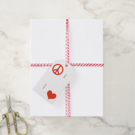 Modern Peace Love Kerstvakantie Cadeaulabel