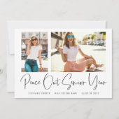 Modern Peace Out 2 Foto's Script Afstuderen Aankondiging (Voorkant)