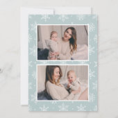 Modern Peace Script Ice Blue 3 Foto Feestdagenkaart (Achterkant)