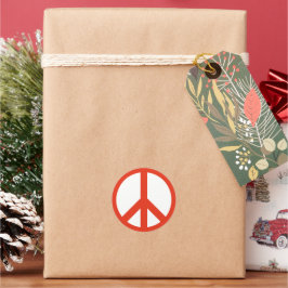 Modern Peace Sign Kerstvakantie Retouradres Ronde Sticker