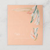 Modern Peach Abstract Bloemen Trouwplaats Kaart Plaatskaartje (Buitenkant ongevouwen)