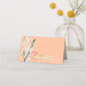 Modern Peach Abstract Bloemen Trouwplaats Kaart Plaatskaartje (Achterkant)
