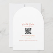 Modern Peach Arch Wedding Uitnodigen met QR Kaart (Achterkant)